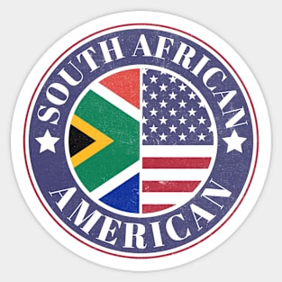 Proud South African-American Badge - South Africa Flag Sticker
